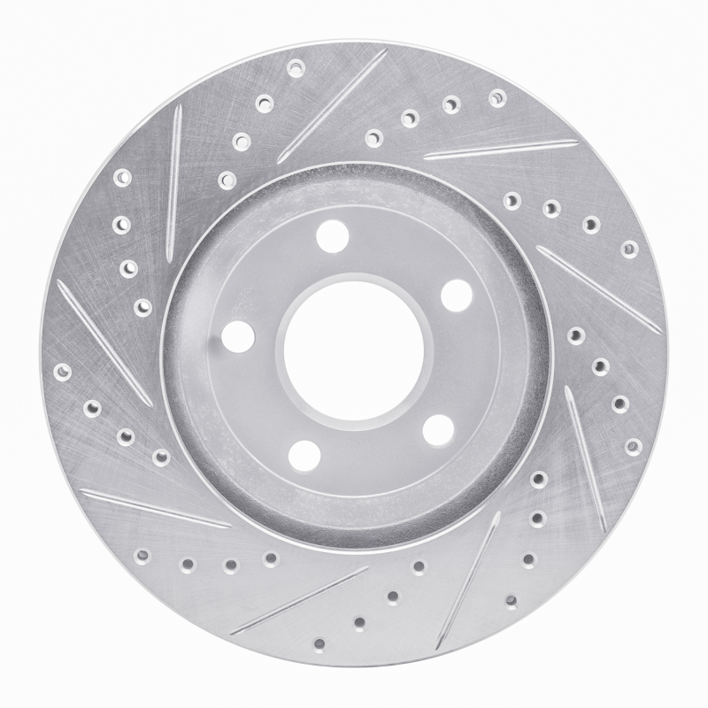 Buick Park Avenue Brake Rotor (1) - Front Right - R1 Concepts - Drilled & Slotted - Silver - 2005